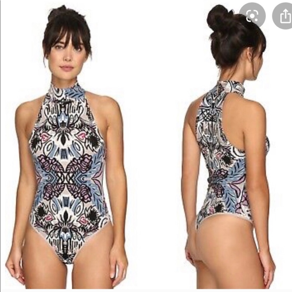 Free People Multicolor Patterned Bodysuit